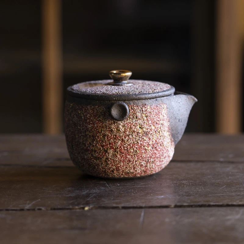 【静姐小院】高越盖钮描金红金宝瓶岩矿手工茶具（高越Q0544）