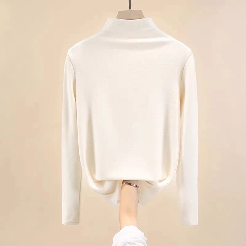 秋冬网红长袖女t恤洋气保暖打底衫春秋内搭百搭修身半高领纯色