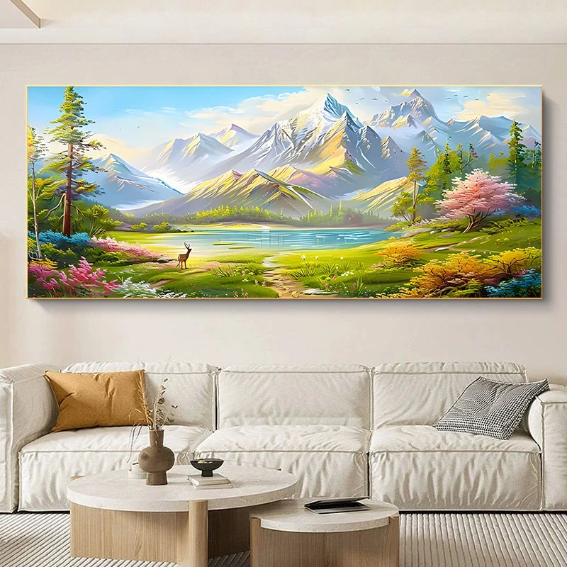 <西墙聚宝盆高级感>客厅装饰画背靠金山沙发背景挂画办公室晶瓷画
