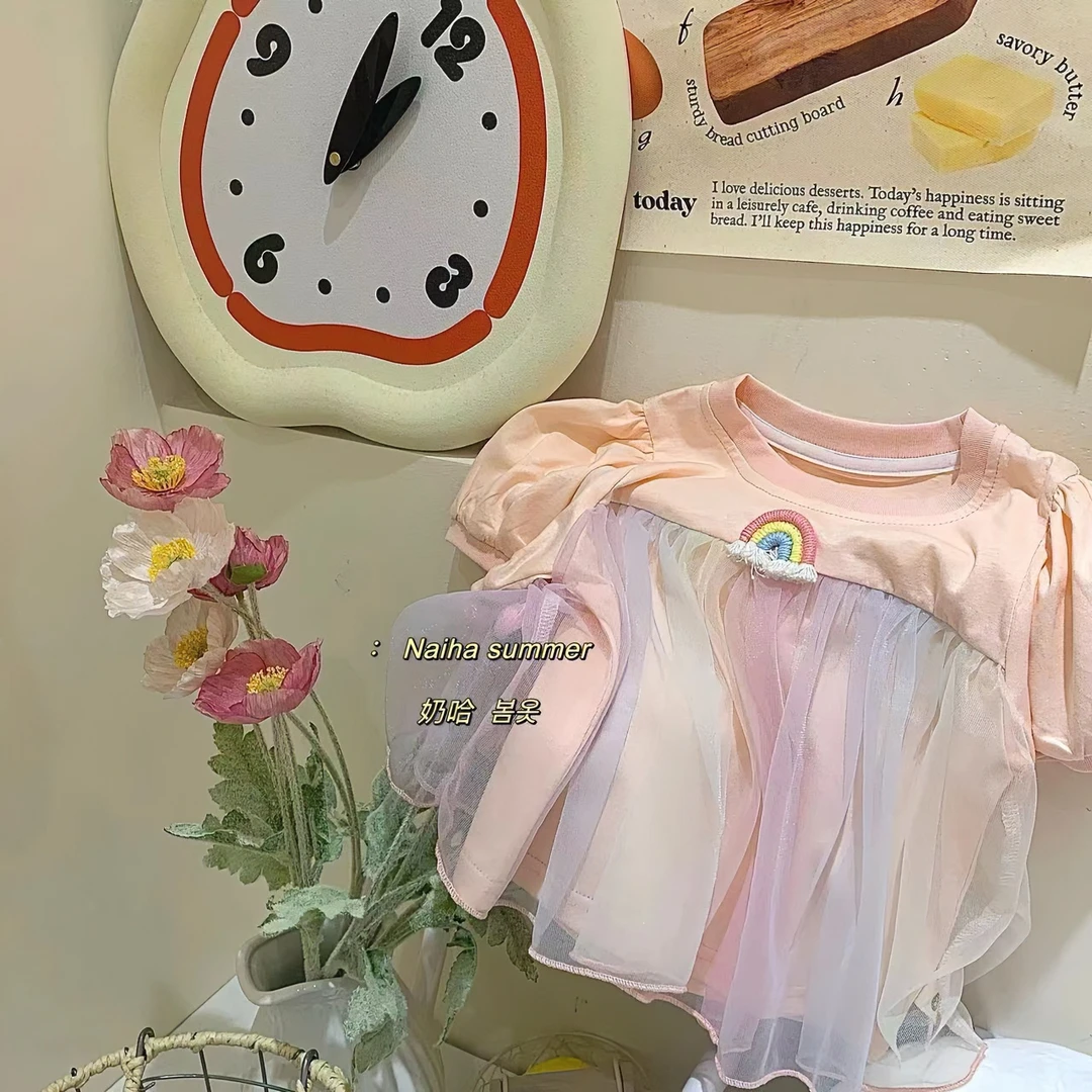 奶哈夏 彩虹贴标T恤bk9025