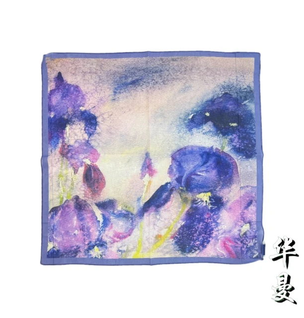 【紫韵 磁吸扣】薯莨纱方巾70cm女士百搭围巾国风古风气质夏季时尚