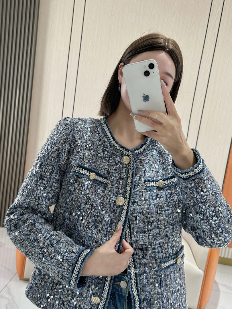 MSSY美舒尚衣，【羽绒服/90%白鹅绒】蓝色上衣小香风气质外套90013