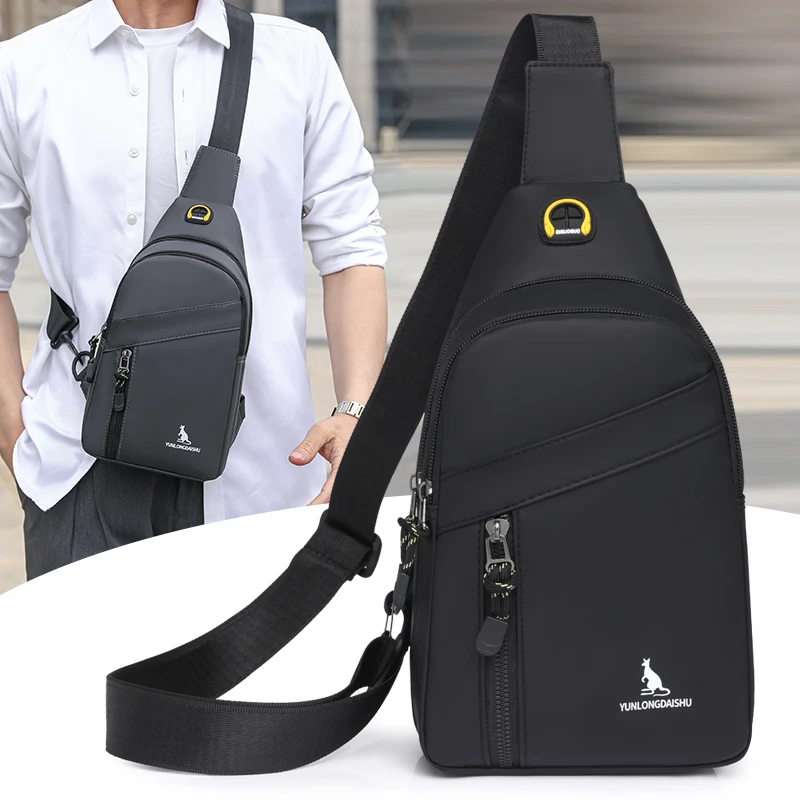 新款男士背包单肩实用胸包时尚百搭简约休闲斜挎包运动户外潮款包