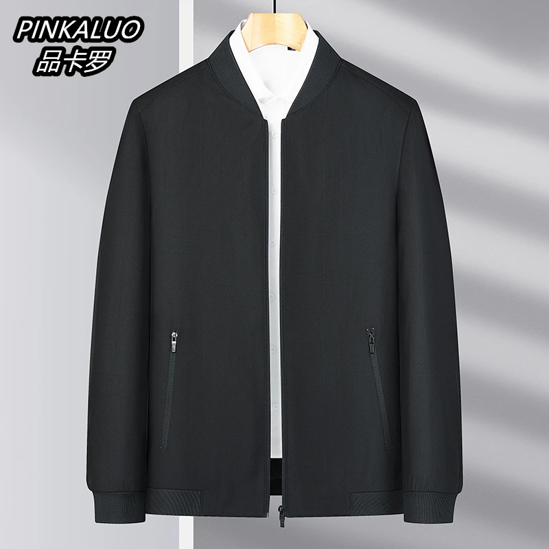 中老年薄款棒球领茄克宽松新款春秋季夹克中年休闲男外套爸爸装