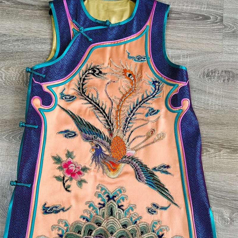 传统老绣马甲绣花国风马夹服装时尚印花复古上衣民族风中式无袖