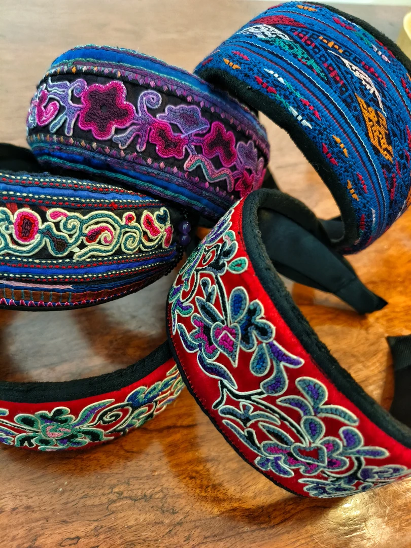 手工老绣手绣发箍