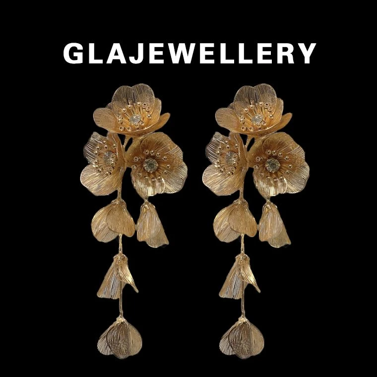 铜合金合成锆石耳饰 【繁花】 花朵耳环BL218