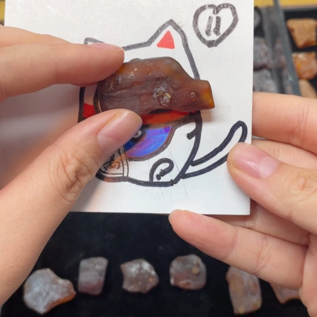 【闪购商品】定制琥珀未镶嵌兵**墩