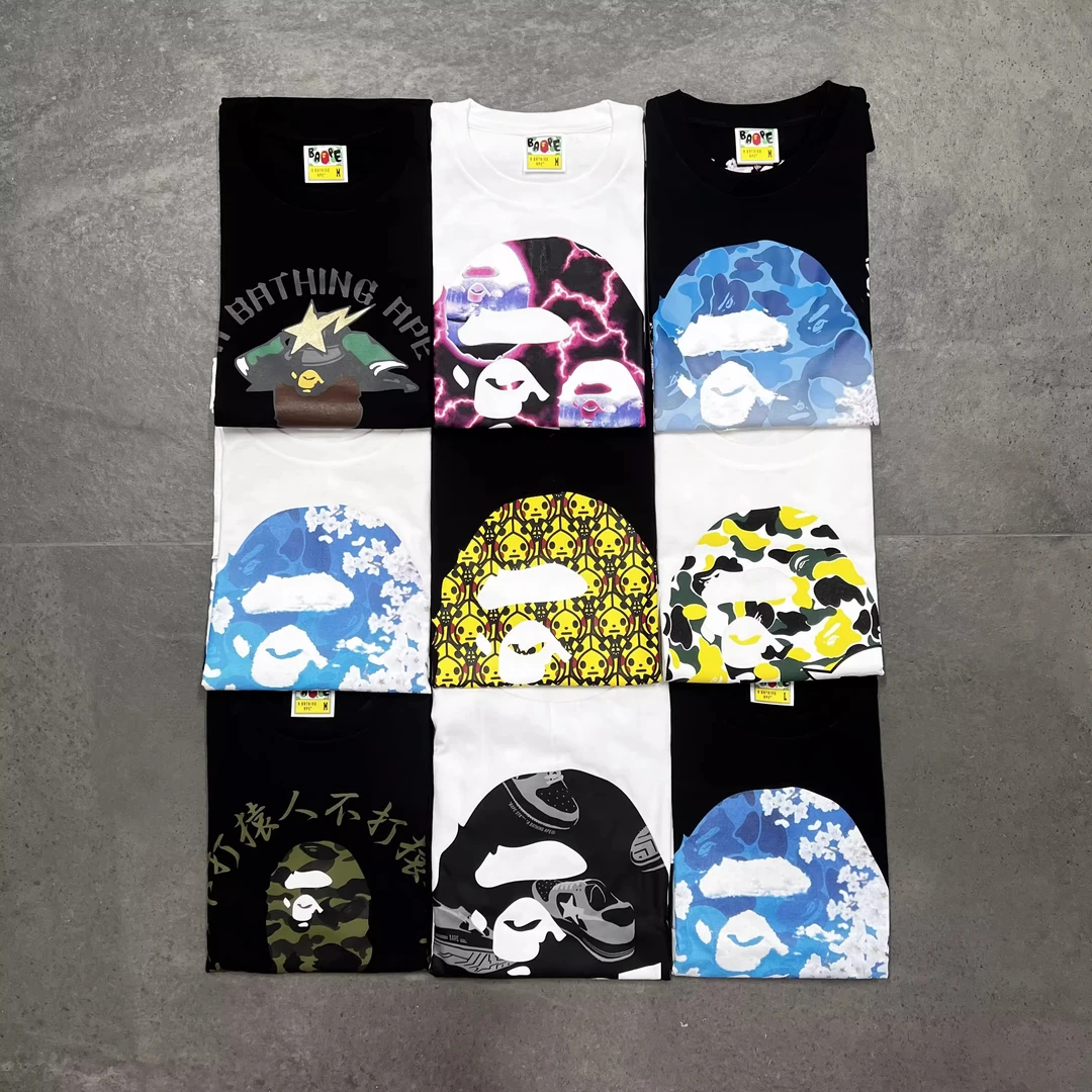 现货 BAPE CAMO 迷彩/樱花/火焰/联名限定猿人头 多款集合短袖T恤