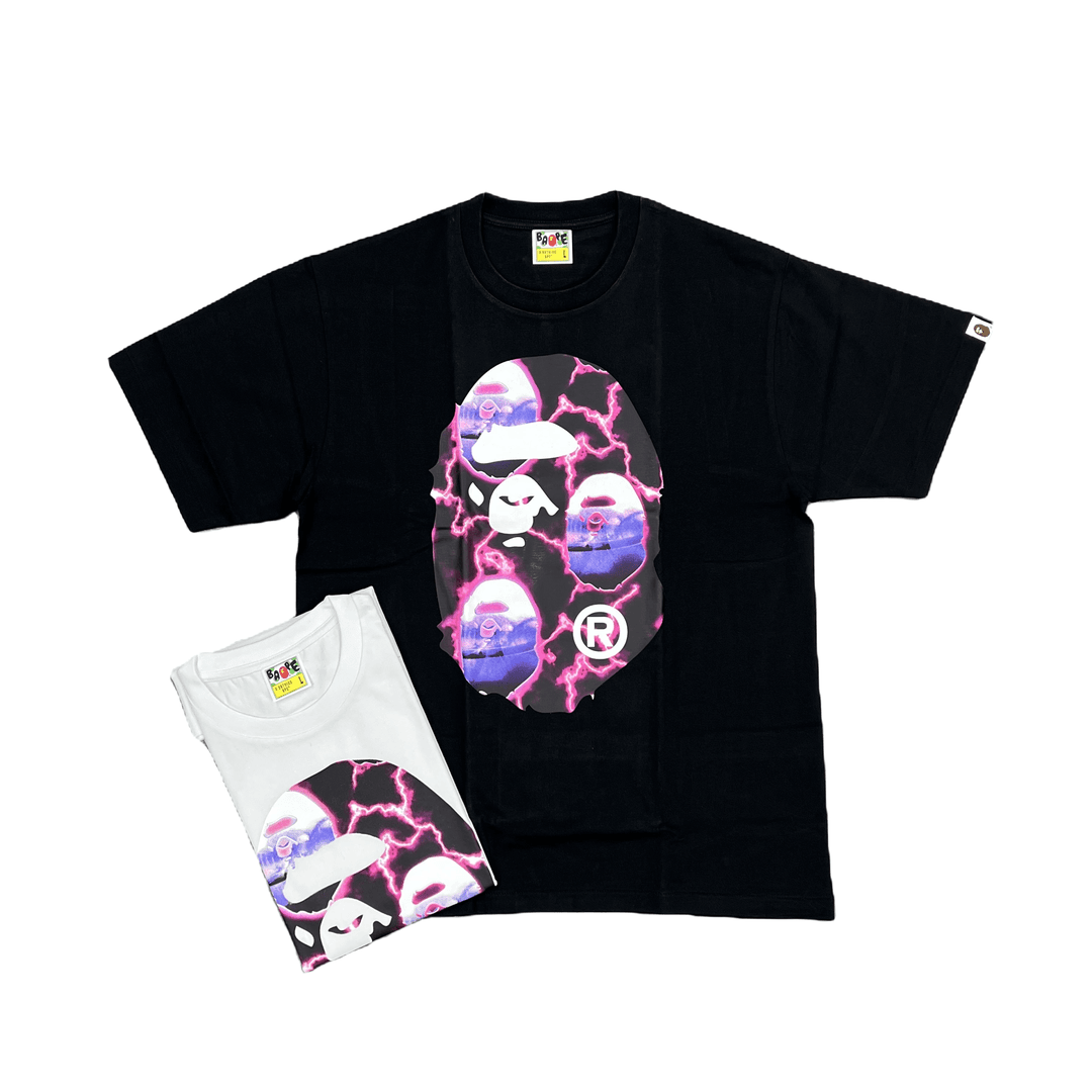 【特价】BAPE 2020新款 LIGHTING APE闪电双面大猿人头 短袖TEE