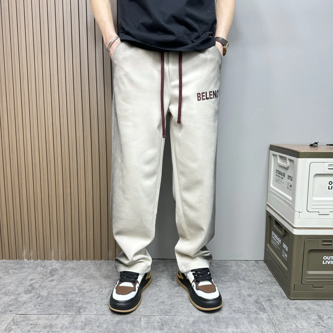 2024新款脏脏裤重磅水洗扎染做旧直筒字母垂感阔腿休闲卫裤长裤