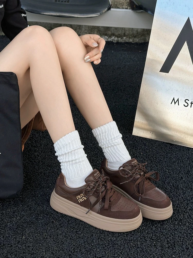 8091新款高品质牛皮百搭休闲单鞋厚底101017091