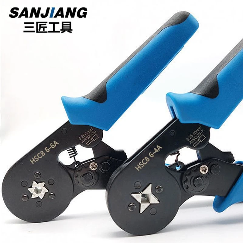 管型端子压线钳HSC8 6-4A针型压线钳四边型压接钳冷压欧式压接钳