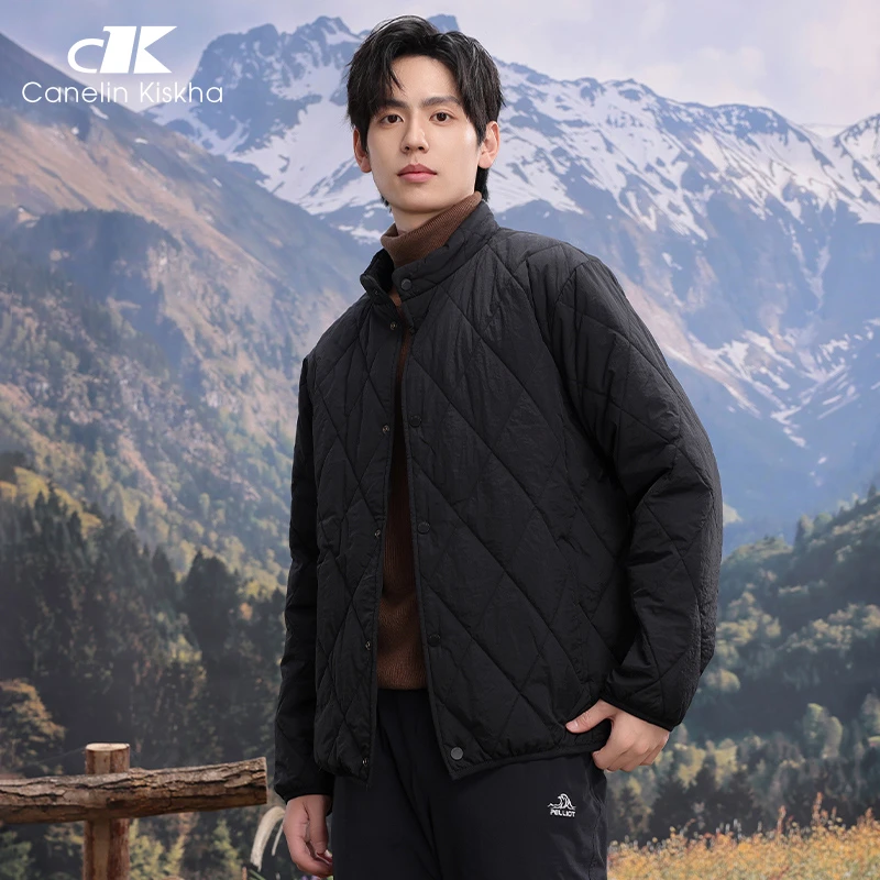 CANELIN KISKHA秋冬三防轻便保暖立领男士棉服羊毛蚕丝内胆填充