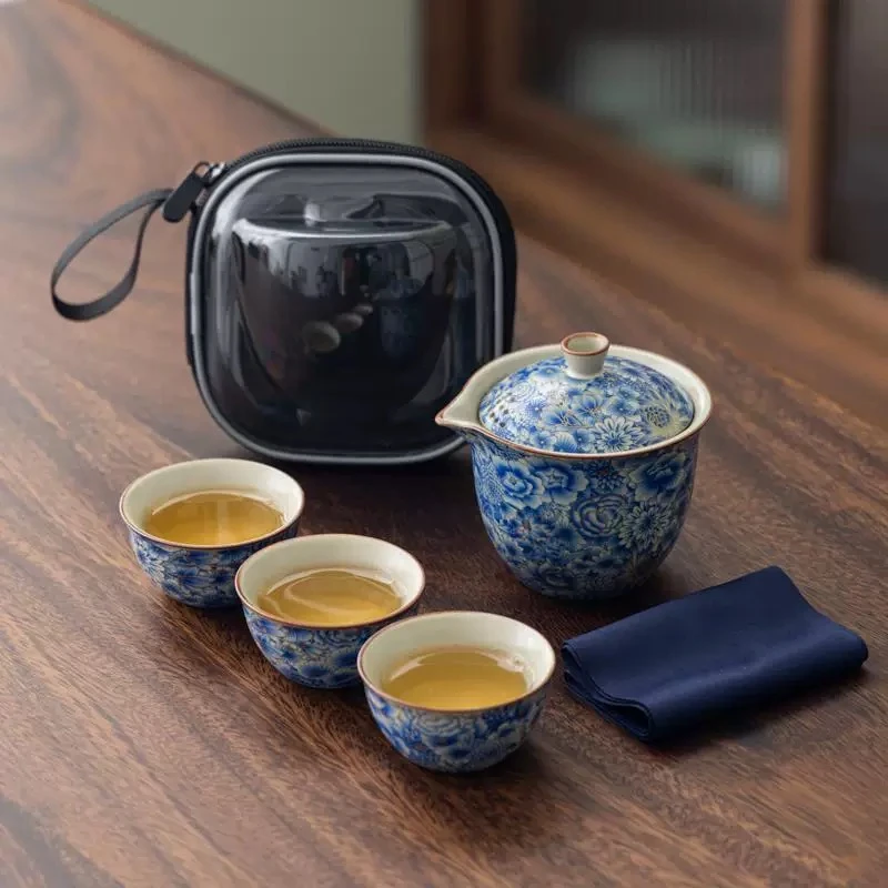 .茉见.汝窑开片描金万花手抓2杯快客C