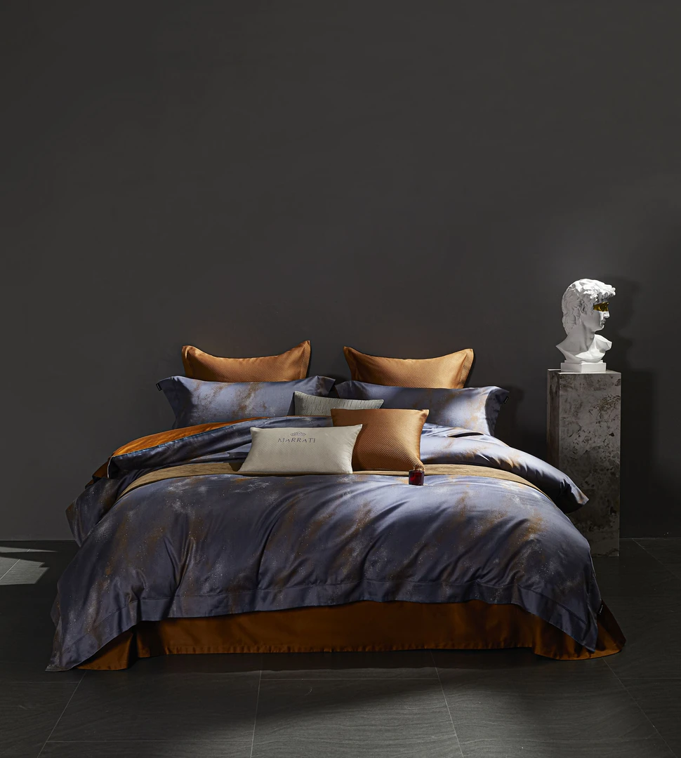 【SeeySe Life】轻奢现代简约设计师匹马棉贡缎色织提花四件套-光年