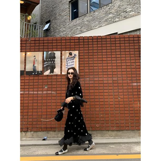 YEELEN Yy 蜜茶酱 法式气质显瘦时尚百搭休闲连衣裙Yy141