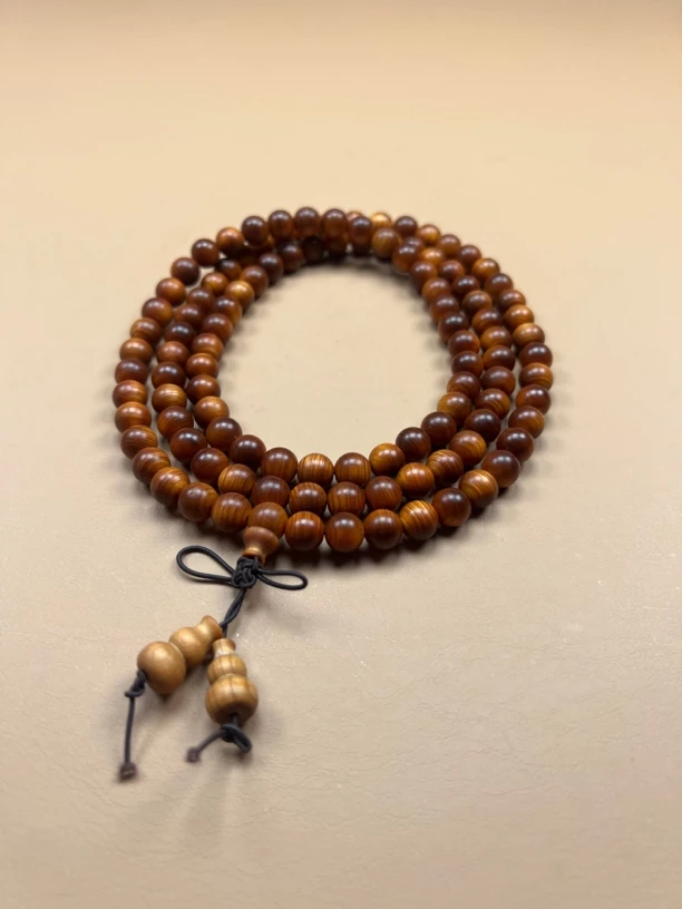 正宗太行崖柏0.8/108颗佛珠脖挂手串纯天然黑油糖心玉化陈化骨料