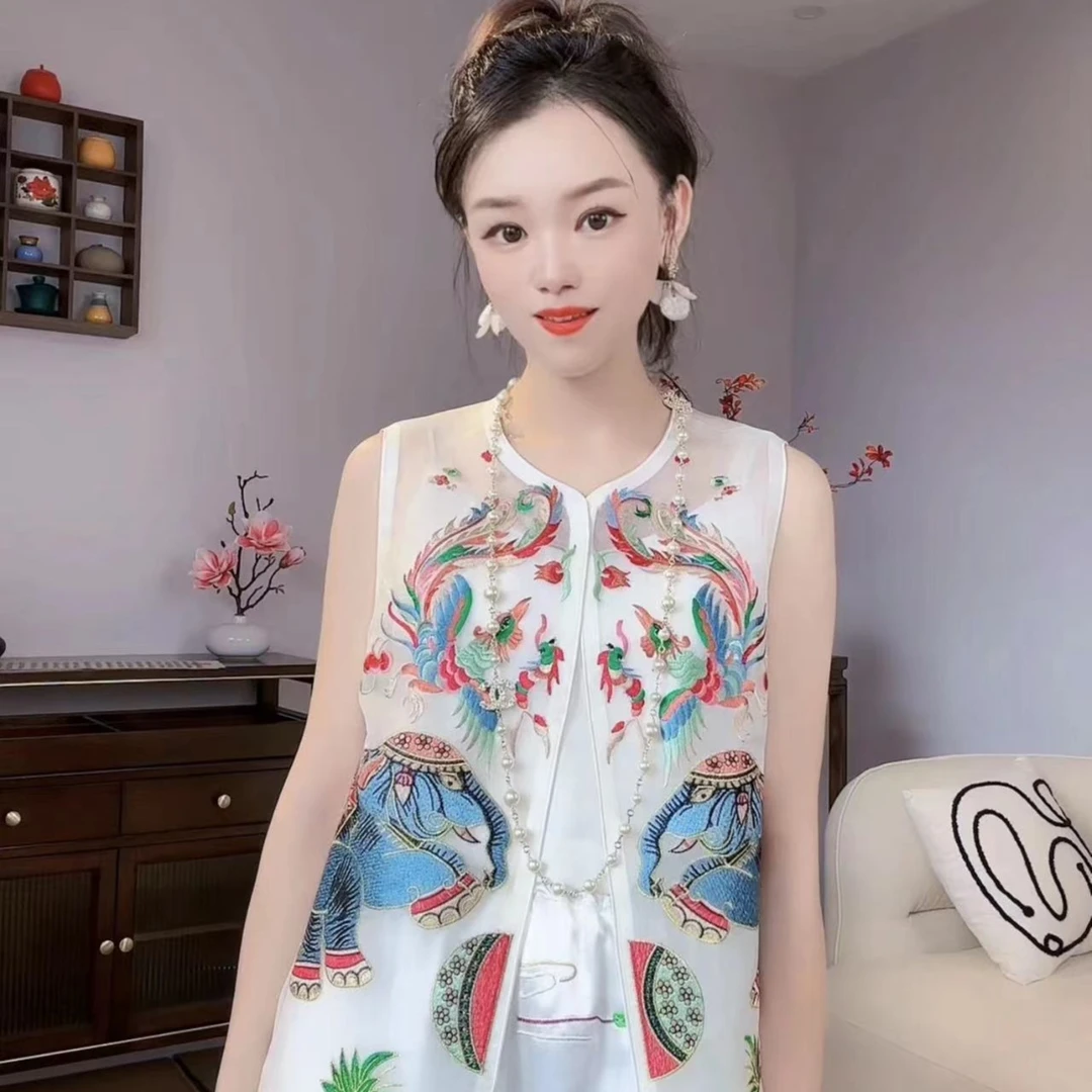 《深圳佐漫服饰》Y0604似水流年 国风重工刺绣复古典雅新中式马甲