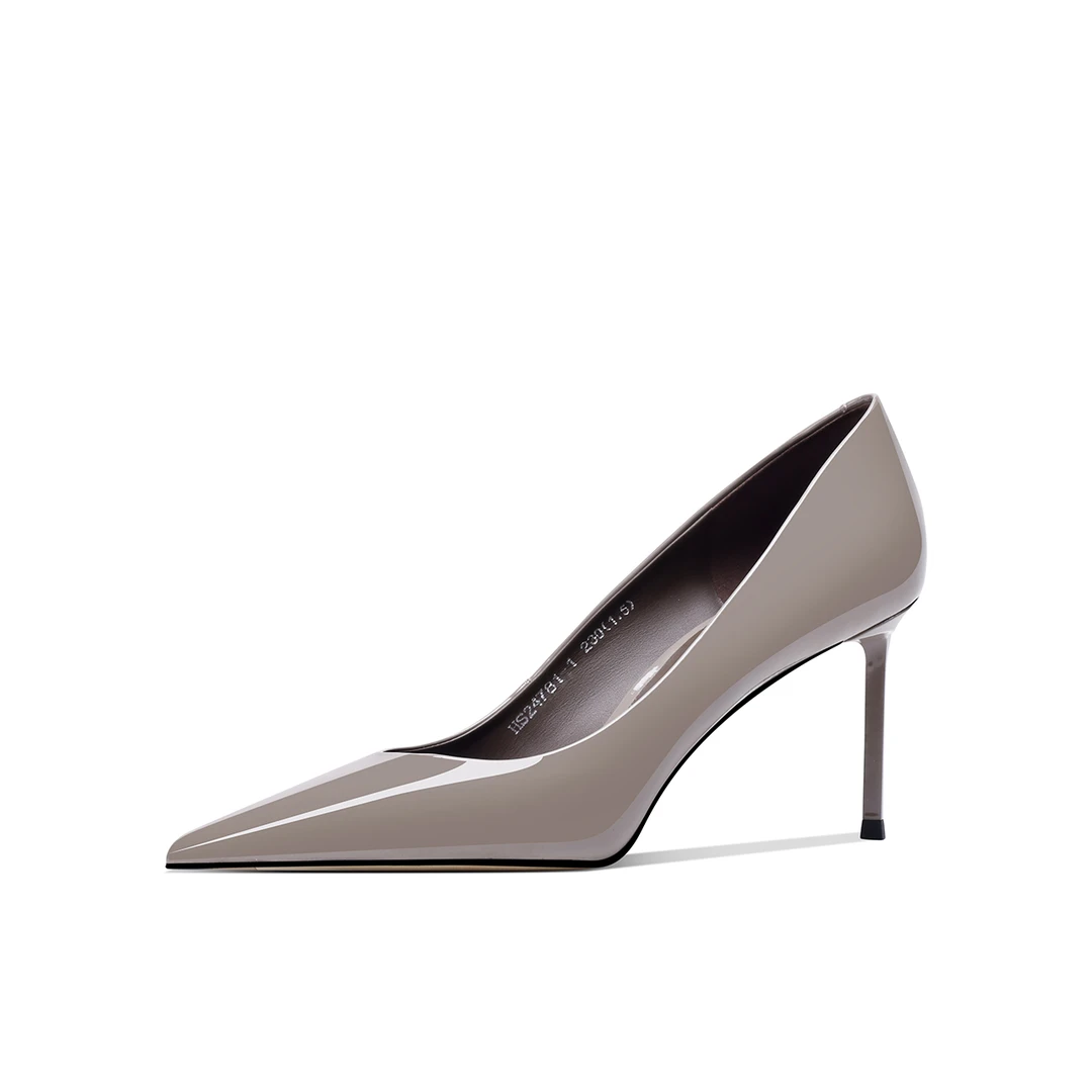 漆皮真皮浅口高跟女鞋浅口高跟鞋尖头细高跟性感女士高跟鞋秋冬款