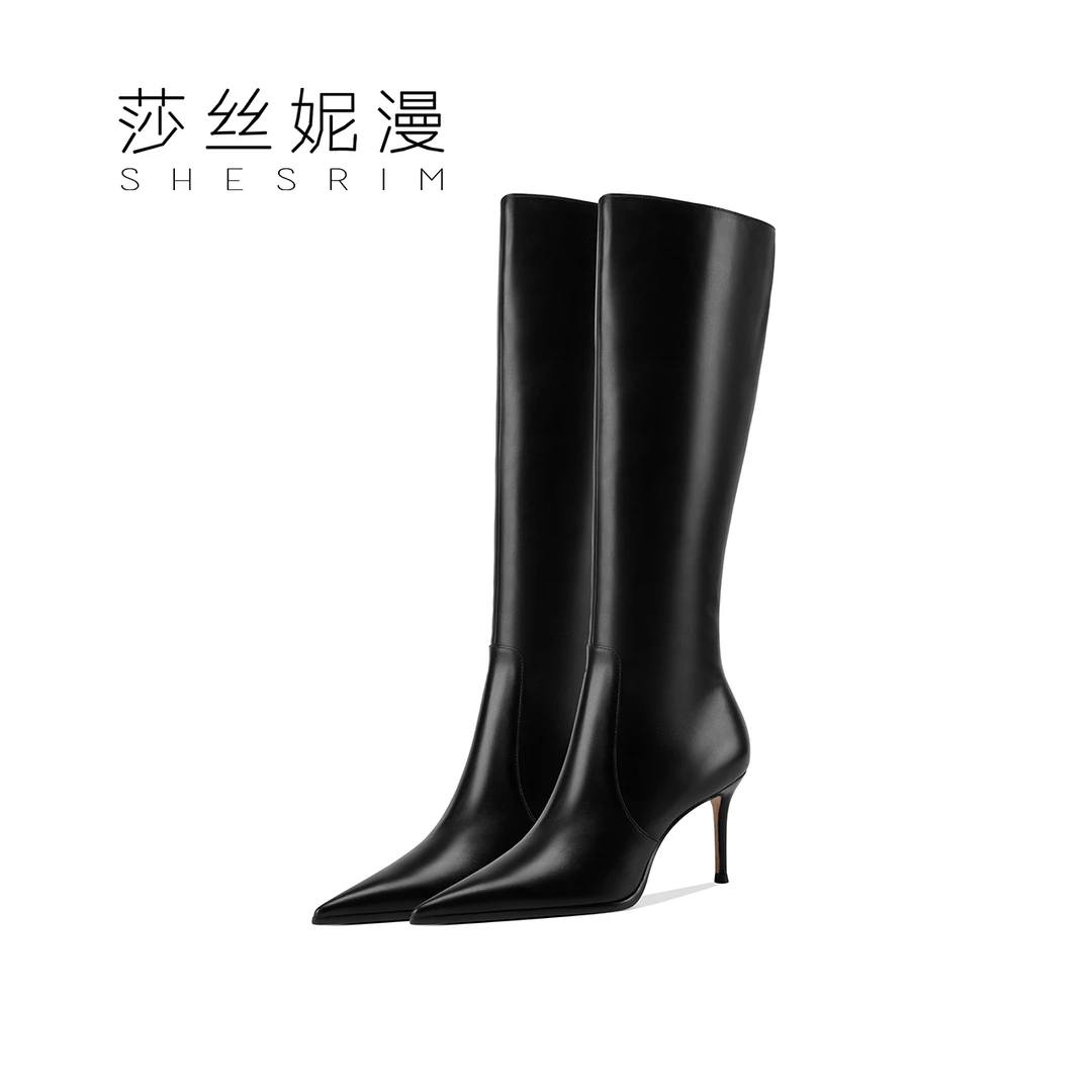 Q193-长筒过膝靴秋冬款时尚黑色气质弹力靴子高弹力长筒靴子
