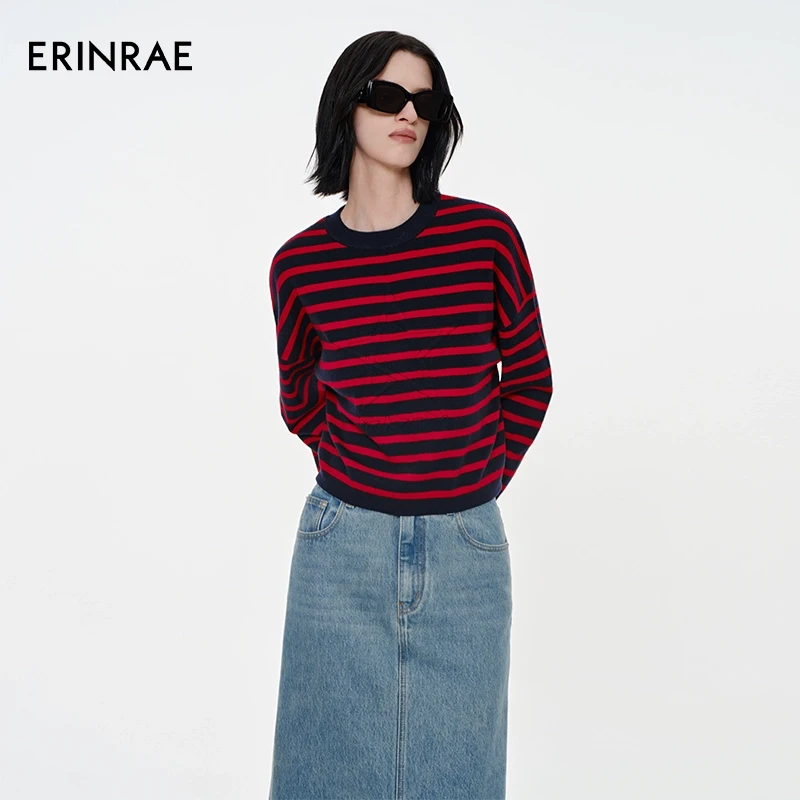ERINRAE25春新款经典条纹针织套头衫 EH1Z1026PL