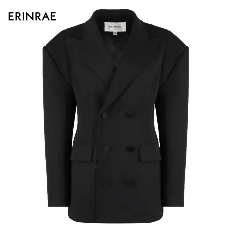 ERINRAE秋冬款法式时尚黑色收腰设计女装西装外套EF141005WO20