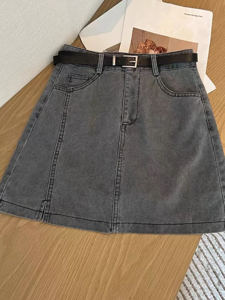 高腰显瘦牛仔短裙新款韩版工装裙牛仔包臀裙显瘦半身裙夏季设计感