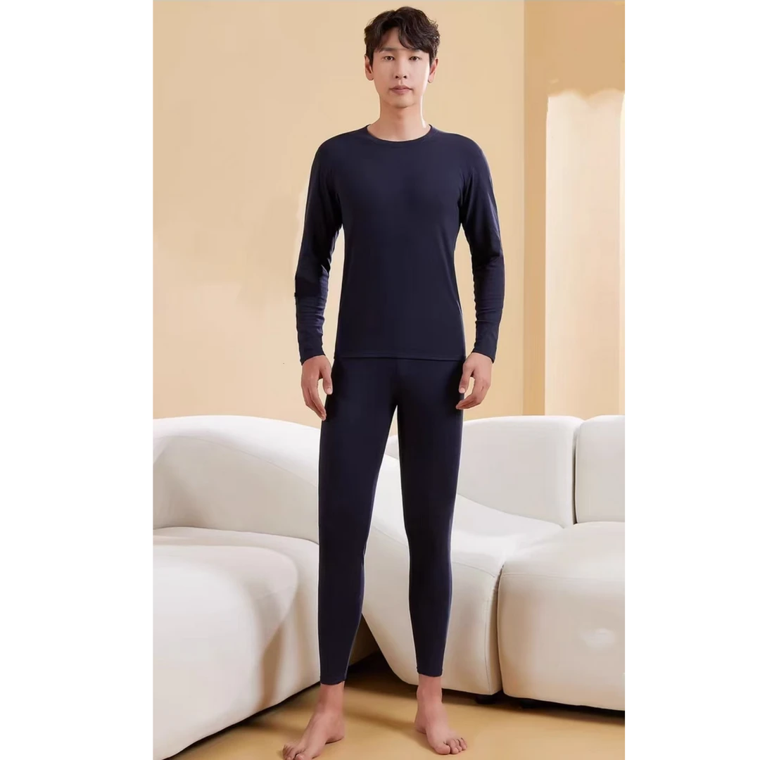 7540-男士1000克厚度不倒绒（黑兰）保暖套装