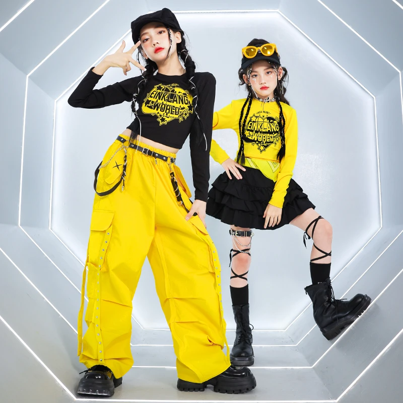 女童爵士舞服装街舞多巴胺少儿hiphop儿童走秀潮装女团jazz演出服