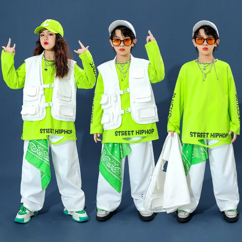元旦街舞儿童潮装嘻哈男童hiphop架子鼓女童爵士舞服装走秀演出服