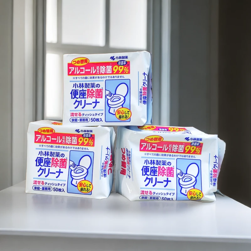 【2包起拍包邮】日本马桶卫生间去渍湿巾50片/包（日期至24年12月）