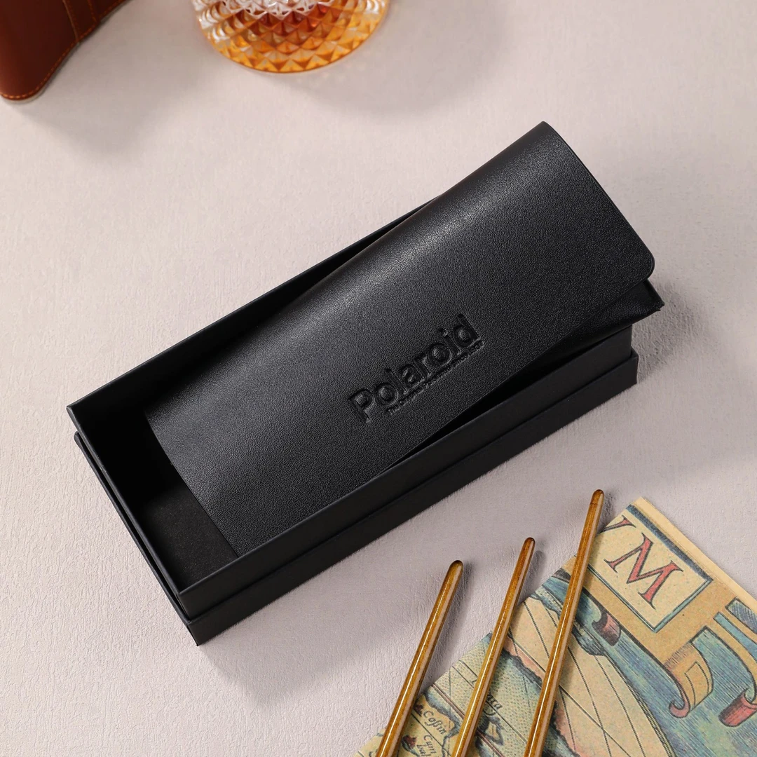 Polaroid/宝丽来 纯黑高级简约眼镜盒礼盒便携男款女款防压