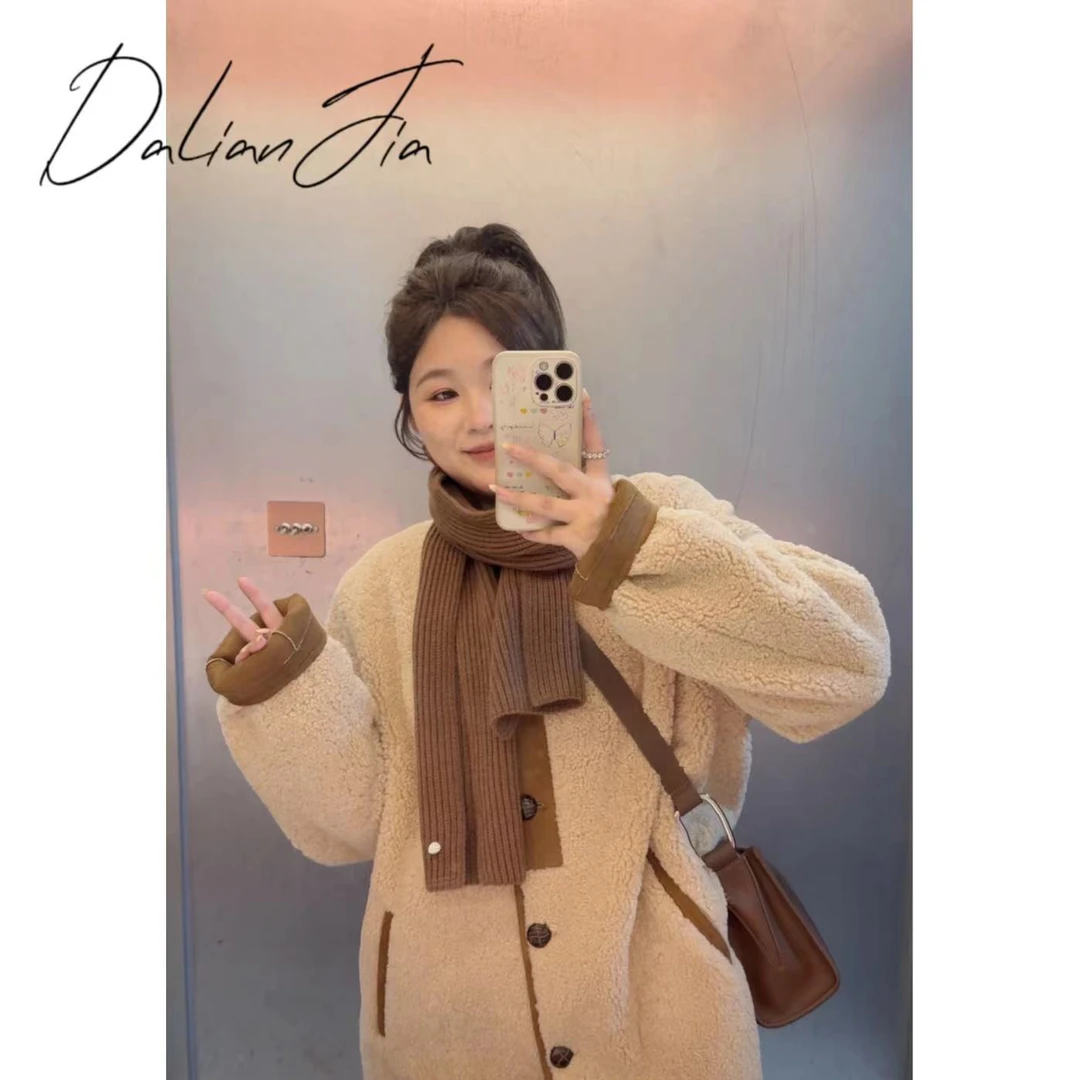 晶咕【栗子芋头】慵懒圆领加厚时尚百搭上衣宽松毛绒韩版秋冬