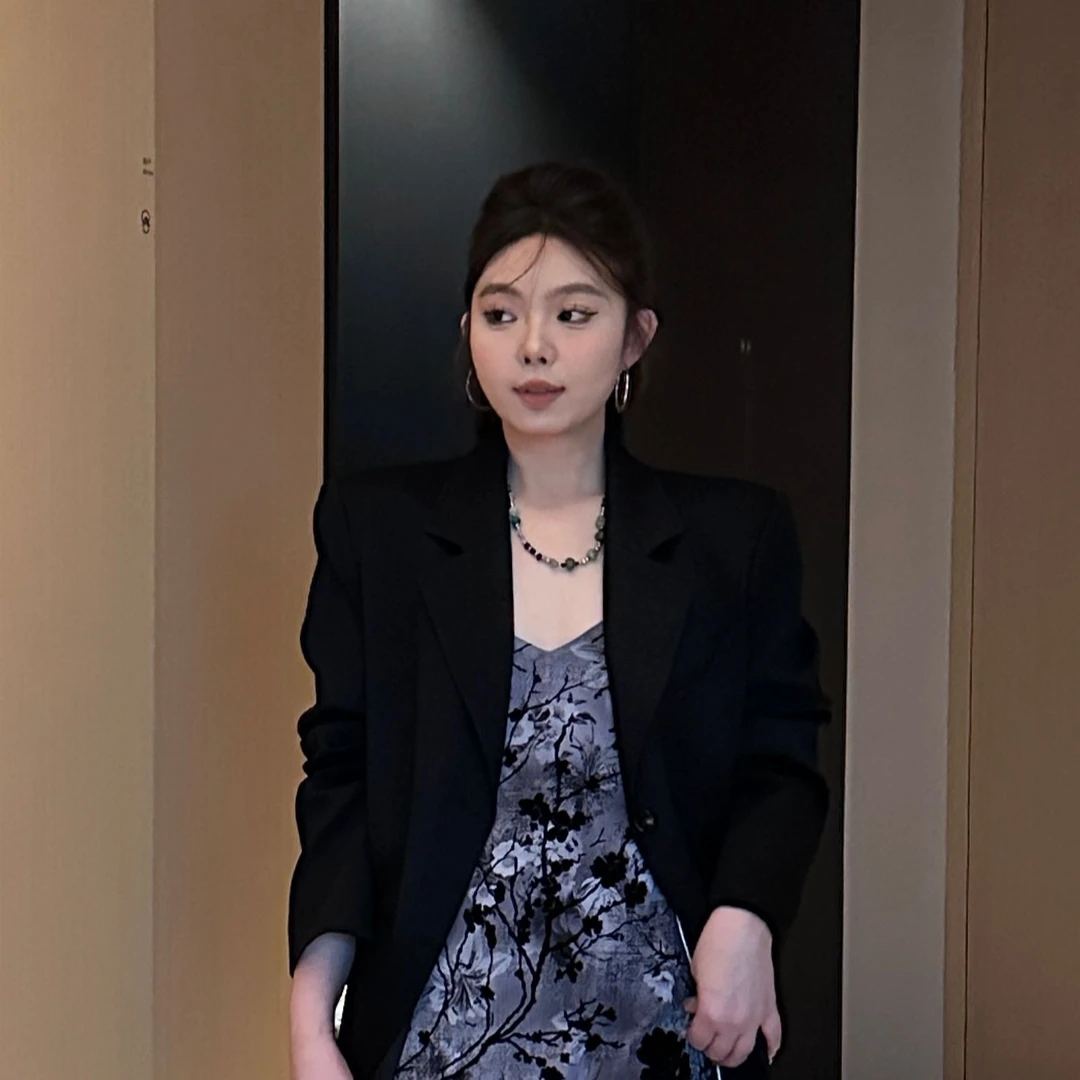 晶咕软软【爵士酒廊】春秋复古美式西装外套气质网红时尚宽松秋季