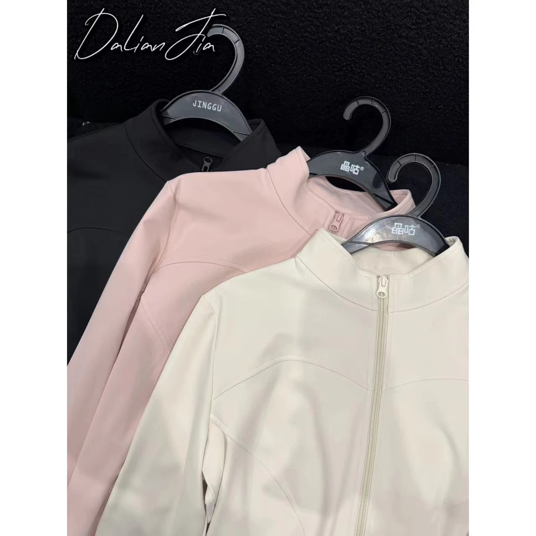 晶咕【舒适瑜伽】修身立领运动外套短款显瘦长袖休闲百搭时尚