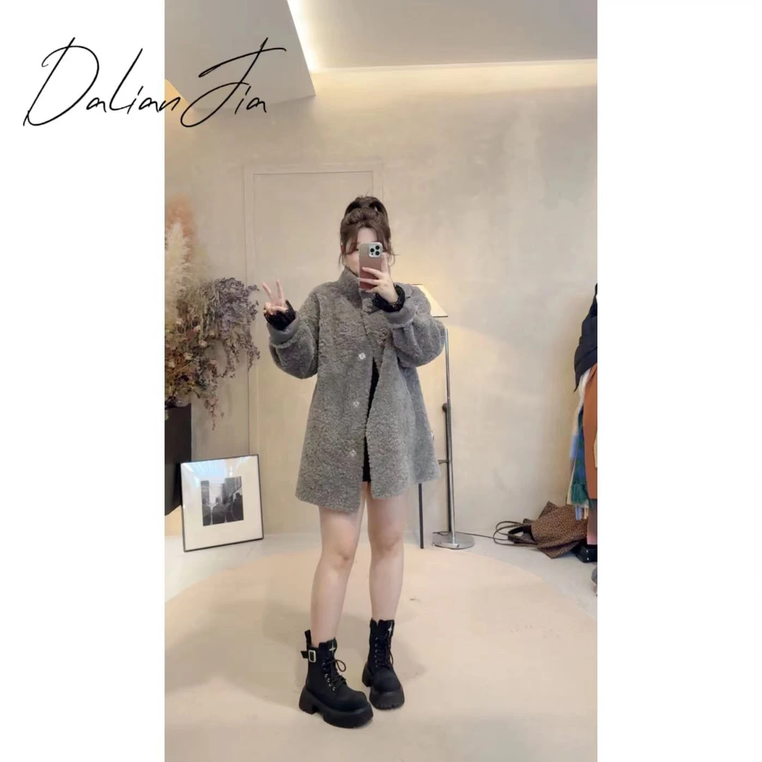 晶咕佳佳【迷雾古堡】慵懒风气质立领单排扣外套轻奢时尚休闲百搭