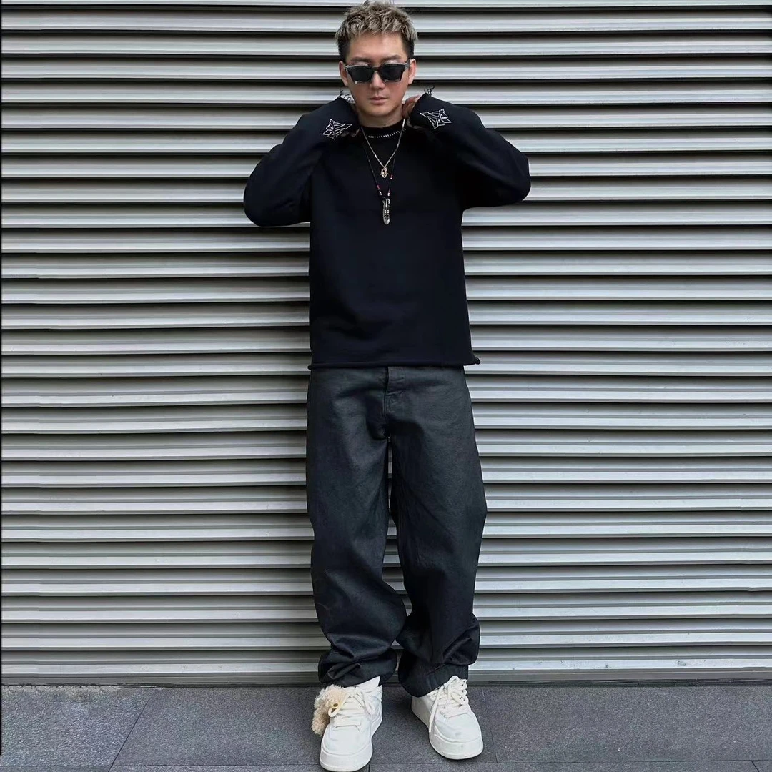 M26Dblack series黑蜡版廓形牛仔裤