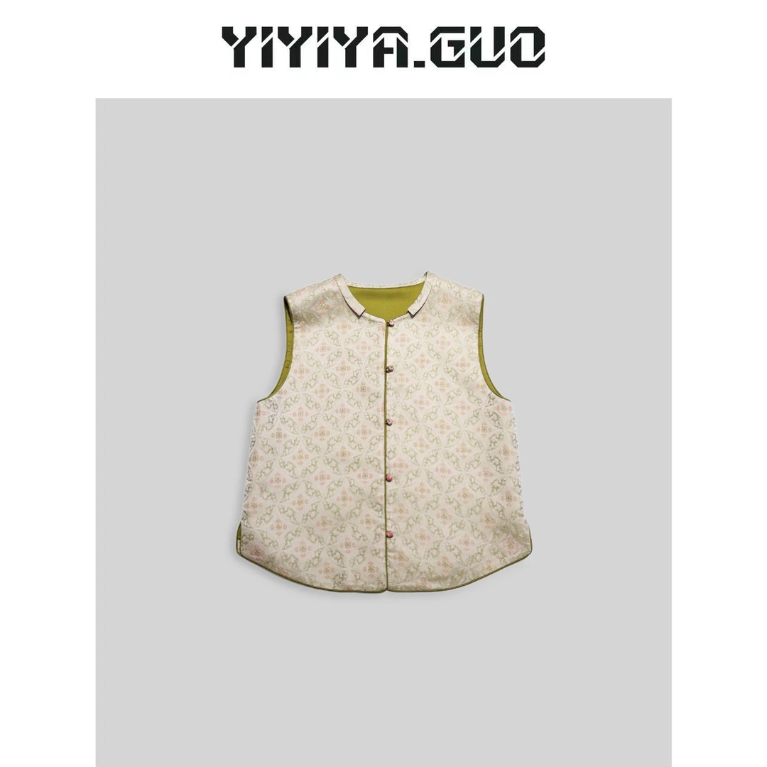 yiyiya.Guo艺艺吖/宋锦·【敦煌宝相花】圆领无袖上衣2024712