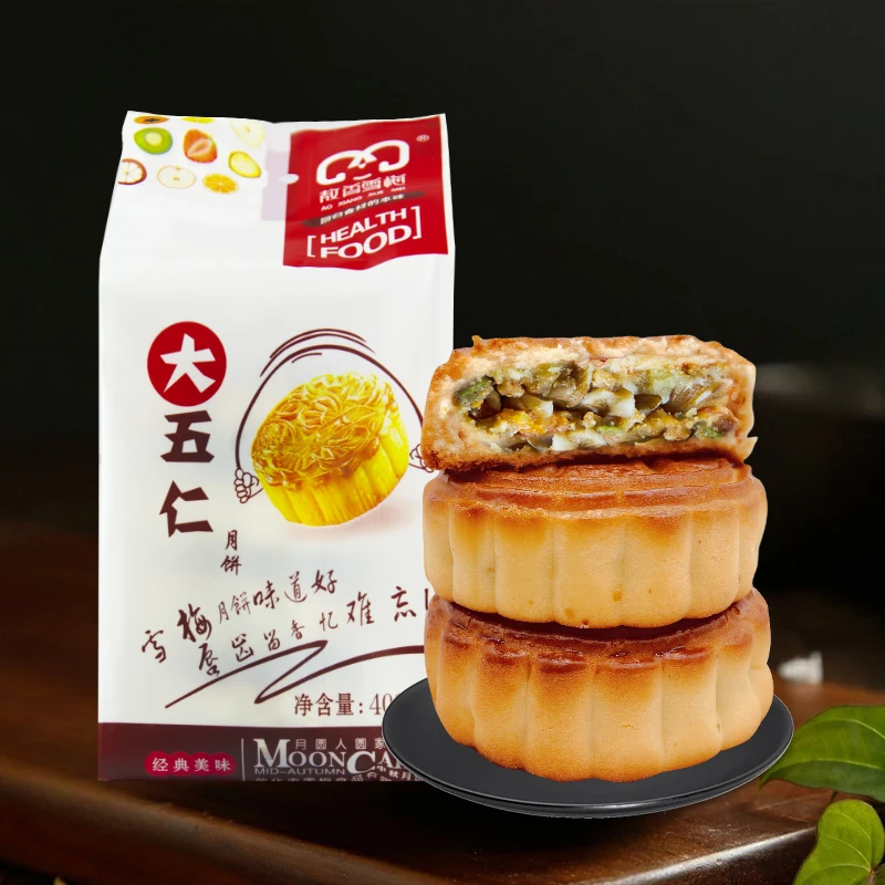 敖香雪梅经典月饼 五仁紫苏口味中秋月饼 400g/袋