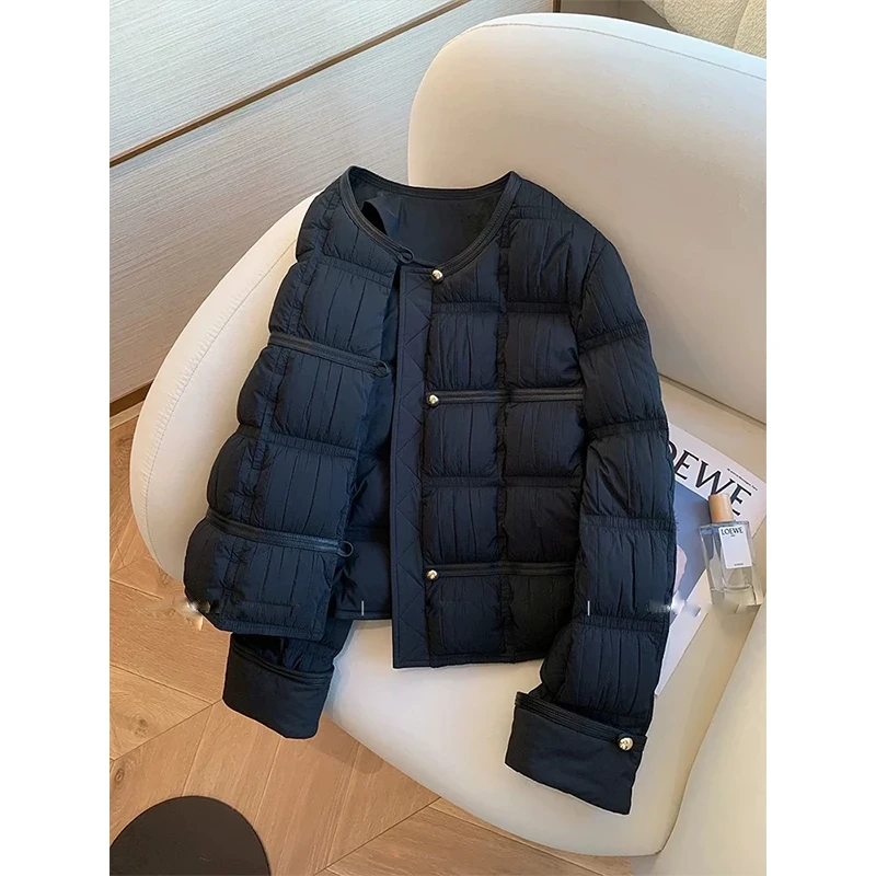 大码胖mm轻奢小香风短款棉服2025年冬季新款棉衣时尚宽松加厚外套