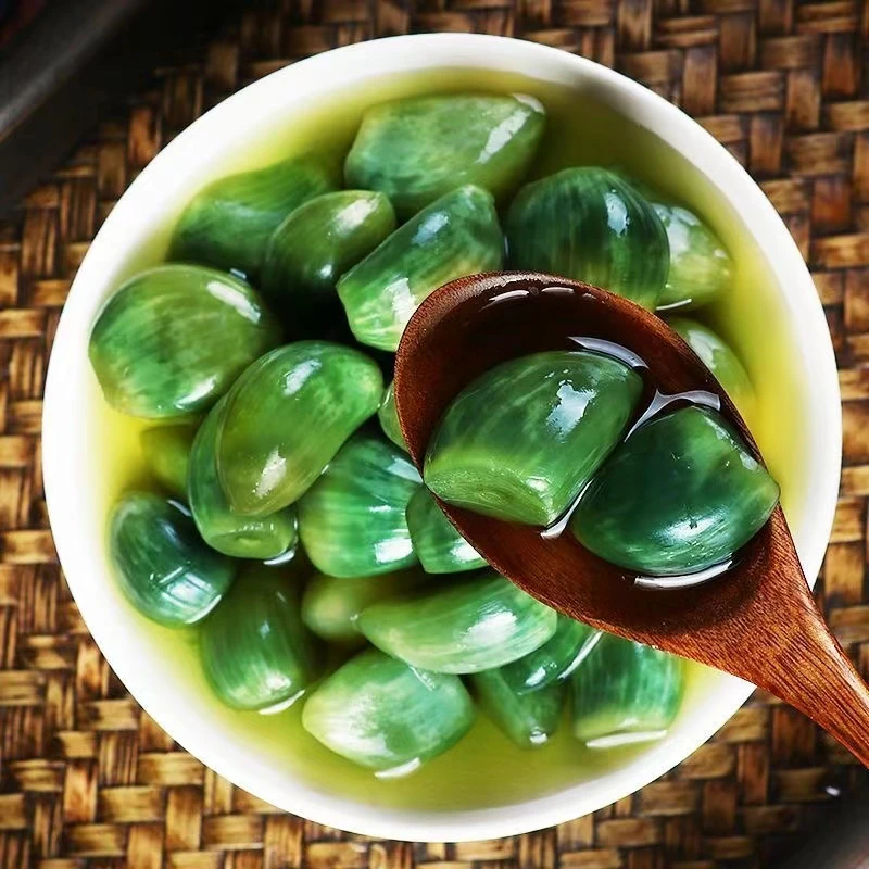 自制腊八蒜独立瓶装糖蒜罐装腊八蒜脆嫩爽口绿蒜腌蒜下酒菜260g