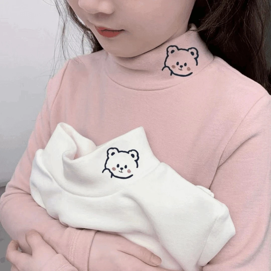 儿童德绒打底衫保暖长袖秋冬女童半高领韩版女宝宝休闲加厚上衣潮