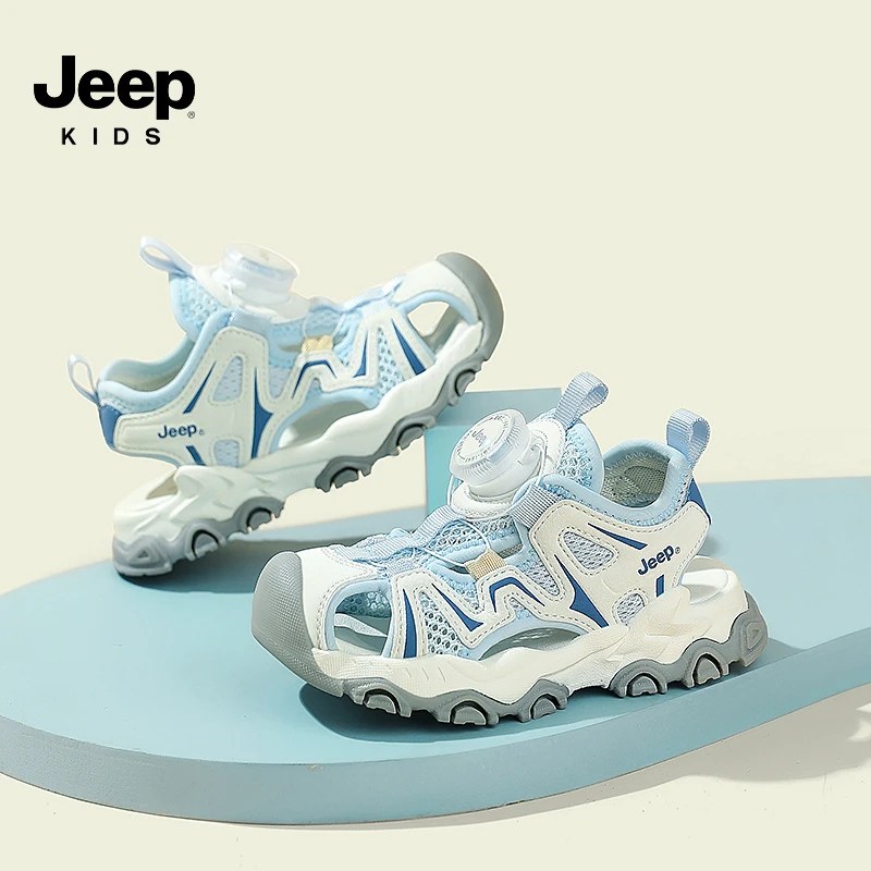 jeep童鞋儿童运动包头凉鞋2024新款中小童3-6岁魔术贴男童沙滩鞋