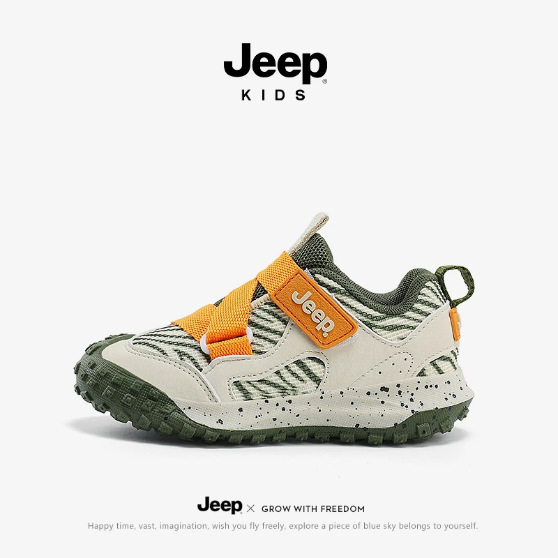 jeep吉普儿童运动鞋2024新款春季网面透气男童跑步鞋6-12岁女童鞋
