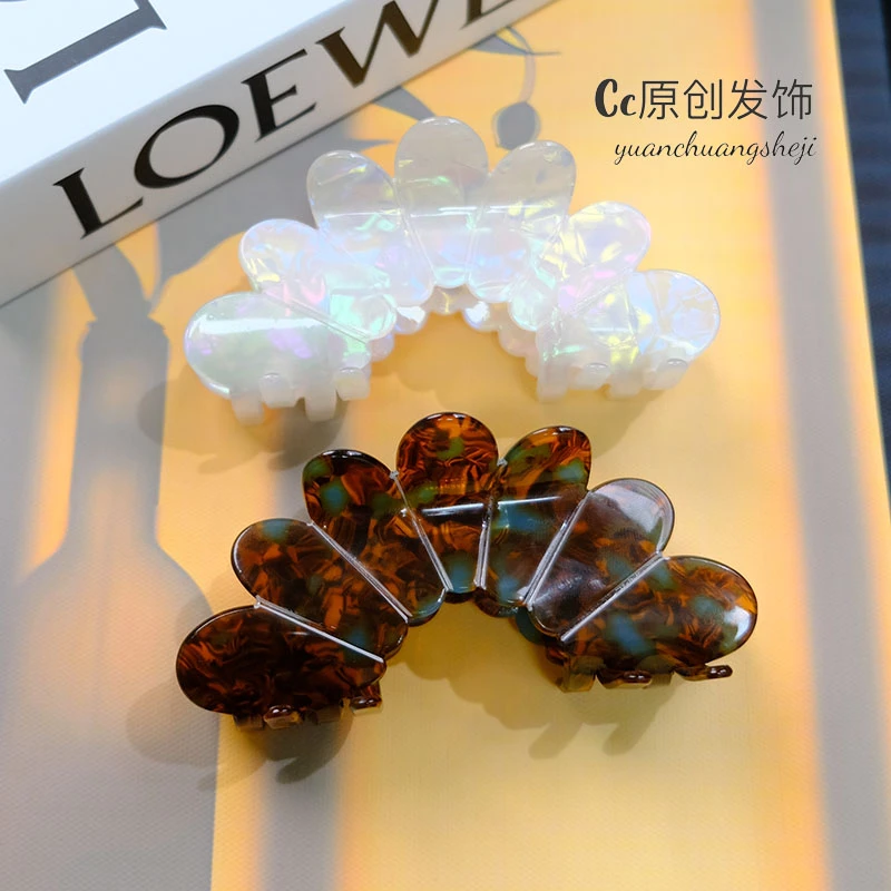 花瓣系列抓夹高级感大花瓣气质百搭优雅醋酸发夹小众发饰饰品