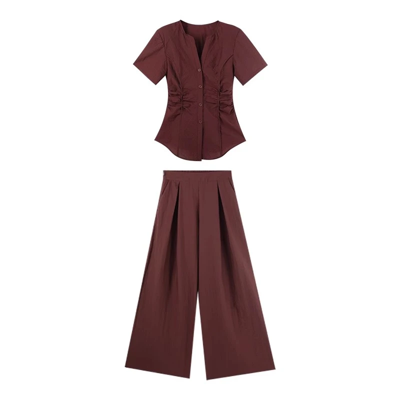 「心动时刻」24夏季复古显瘦气质百搭休闲套装女HBZC622043nnassa