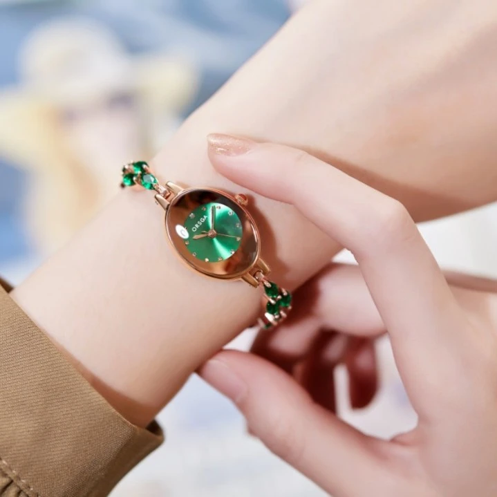 ORSGA女表轻奢女士新款正品珠宝手链镶嵌石高级感腕表9301L