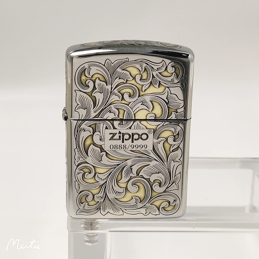 zippo打火机【大唐草】纯铜镀铬双色 精雕盔甲机  防风煤油  DYJ1