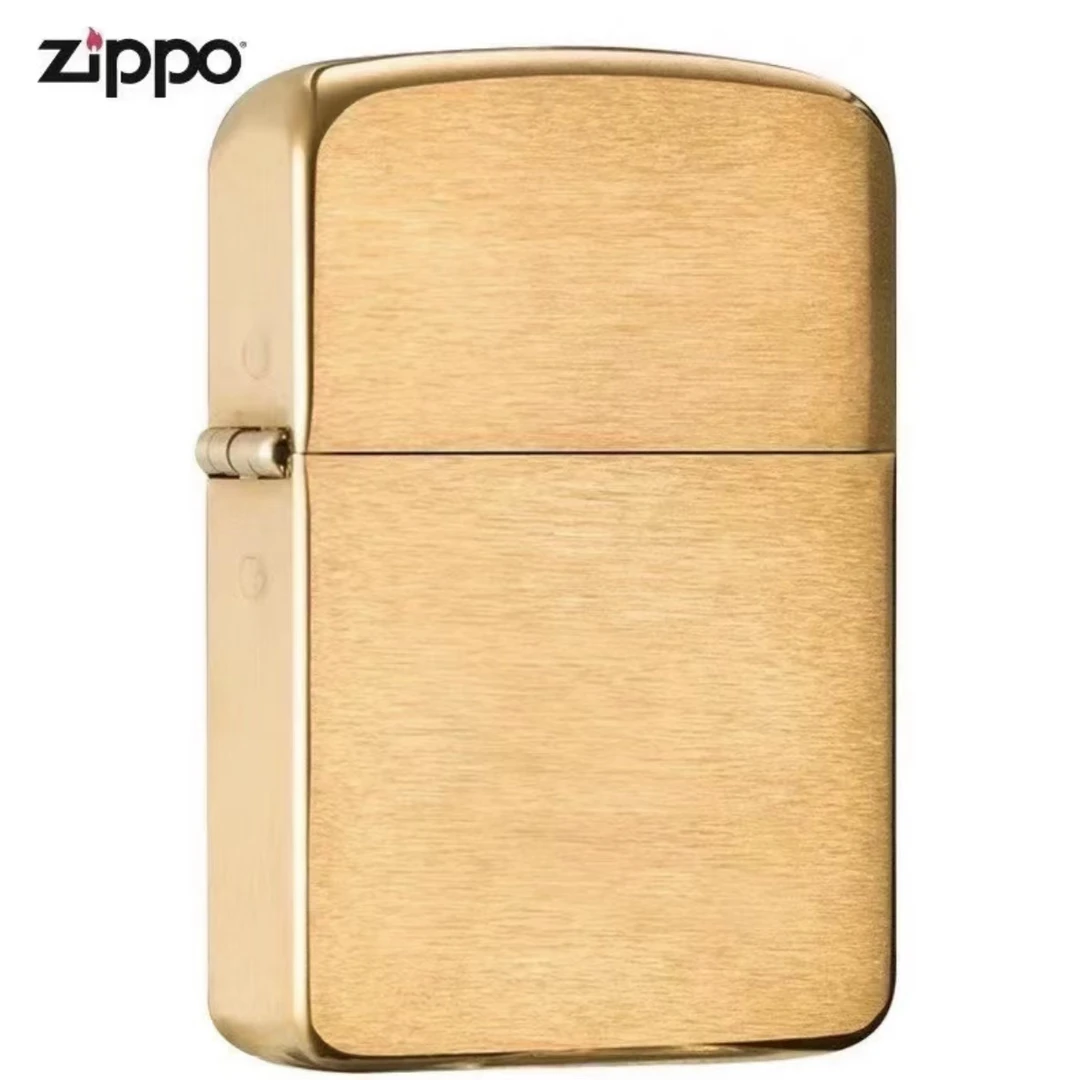 ZIPPO打火机 1941B光板纯铜拉丝男士个性经典金色防风原 MBJ1